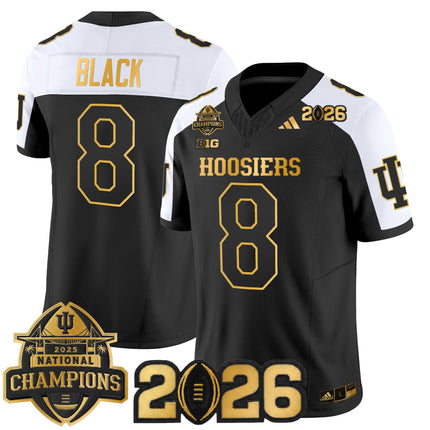 Men's Indiana Hoosiers 2025 National Champions & 2026 CFP Final Patch Gold Vapor Limited Jersey - All Stitched