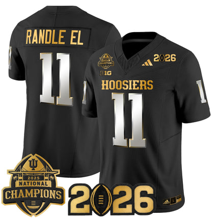Men's Indiana Hoosiers 2025 National Champions & 2026 CFP Final Patch Gold Vapor Limited Jersey - All Stitched