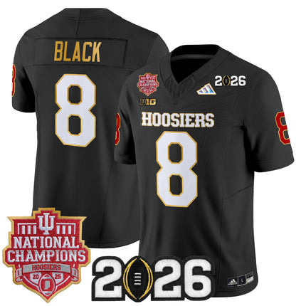 Men's Indiana Hoosiers 2025 National Champions & 2026 CFP Final Patch Gold Trim Vapor Limited Jersey - All Stitched