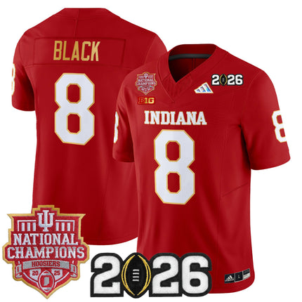 Men's Indiana Hoosiers 2025 National Champions & 2026 CFP Final Patch Gold Trim Vapor Limited Jersey - All Stitched