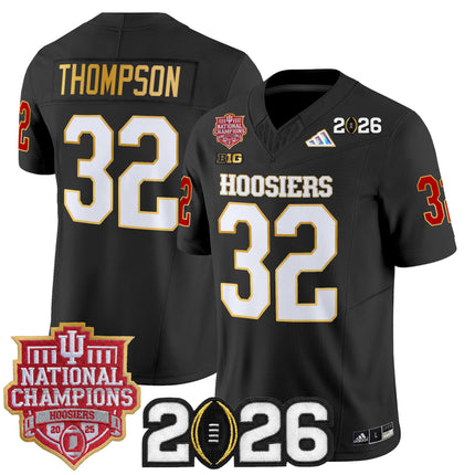 Men's Indiana Hoosiers 2025 National Champions & 2026 CFP Final Patch Gold Trim Vapor Limited Jersey - All Stitched