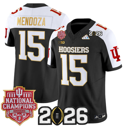 Men's Indiana Hoosiers 2025 National Champions & 2026 CFP Final Patch Gold Trim Vapor Limited Jersey - All Stitched