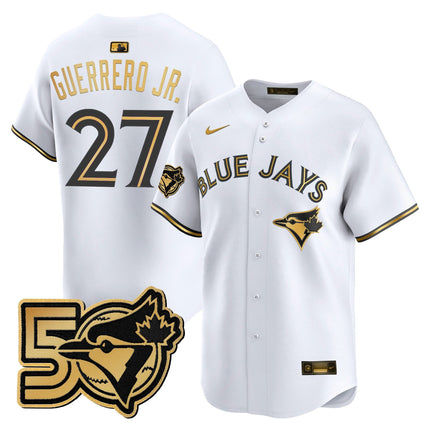 Men's Toronto Blue Jays 50 Seasons Patch Vapor Premier Limited Jersey - All Stitched