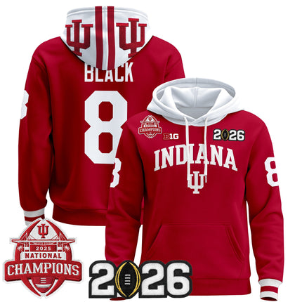 Men's Indiana Hoosiers 2025 National Champions & 2026 CFP Final Patch Premium Pullover Hoodie V2 - All Stitched