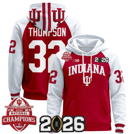Men's Indiana Hoosiers 2025 National Champions & 2026 CFP Final Patch Premium Pullover Hoodie V2 - All Stitched