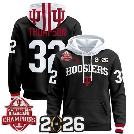 Men's Indiana Hoosiers 2025 National Champions & 2026 CFP Final Patch Premium Pullover Hoodie V2 - All Stitched