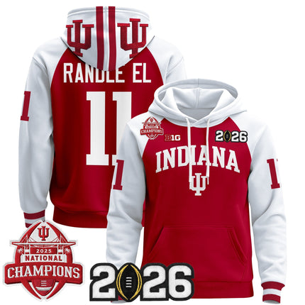 Men's Indiana Hoosiers 2025 National Champions & 2026 CFP Final Patch Premium Pullover Hoodie V2 - All Stitched
