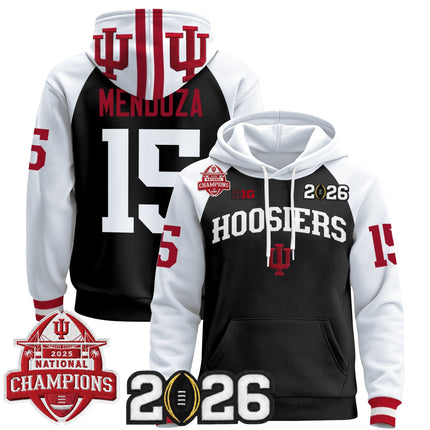Men's Indiana Hoosiers 2025 National Champions & 2026 CFP Final Patch Premium Pullover Hoodie V2 - All Stitched