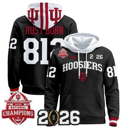Men's Indiana Hoosiers 2025 National Champions & 2026 CFP Final Patch Premium Pullover Hoodie V2 - All Stitched