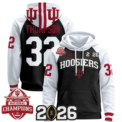 Men's Indiana Hoosiers 2025 National Champions & 2026 CFP Final Patch Premium Pullover Hoodie V2 - All Stitched