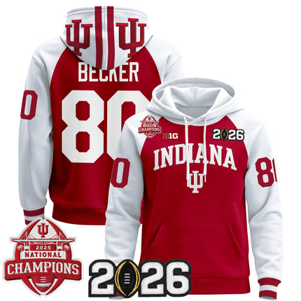 Men's Indiana Hoosiers 2025 National Champions & 2026 CFP Final Patch Premium Pullover Hoodie V2 - All Stitched