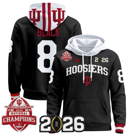 Men's Indiana Hoosiers 2025 National Champions & 2026 CFP Final Patch Premium Pullover Hoodie V2 - All Stitched