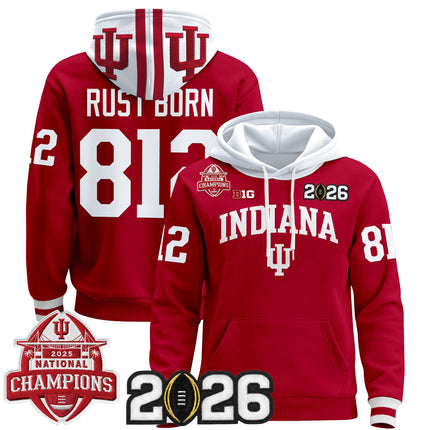 Men's Indiana Hoosiers 2025 National Champions & 2026 CFP Final Patch Premium Pullover Hoodie V2 - All Stitched