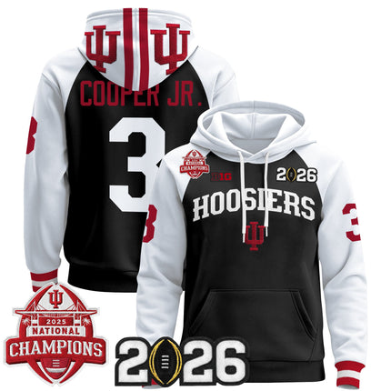 Men's Indiana Hoosiers 2025 National Champions & 2026 CFP Final Patch Premium Pullover Hoodie V2 - All Stitched