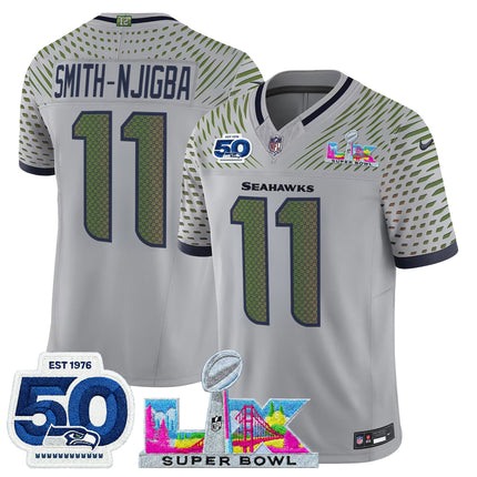 Men's Seattle Seahawks "Super Bowl LX & 50th Patch" Vapor Limited Jersey - All Stitched