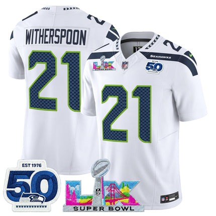 Men's Seattle Seahawks "Super Bowl LX & 50th Patch" Vapor Limited Jersey - All Stitched