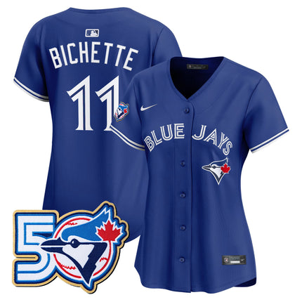 Women's Toronto Blue Jays 50 Seasons Patch Vapor Premier Limited Jersey - All Stitched