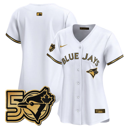 Women's Toronto Blue Jays 50 Seasons Patch Vapor Premier Limited Jersey - All Stitched
