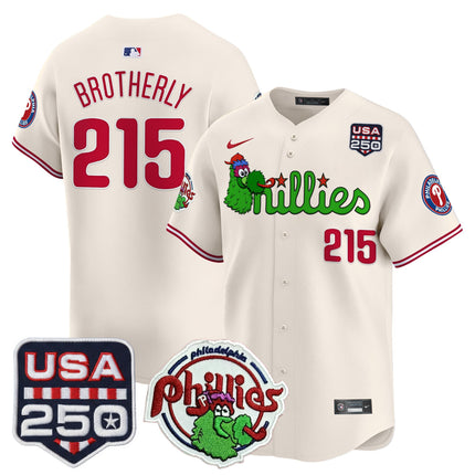Men's Philadelphia Phillies Phanatic & 250America Patch Vapor Premier Limited Jersey - All Stitched