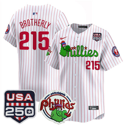 Men's Philadelphia Phillies Phanatic & 250America Patch Vapor Premier Limited Jersey - All Stitched
