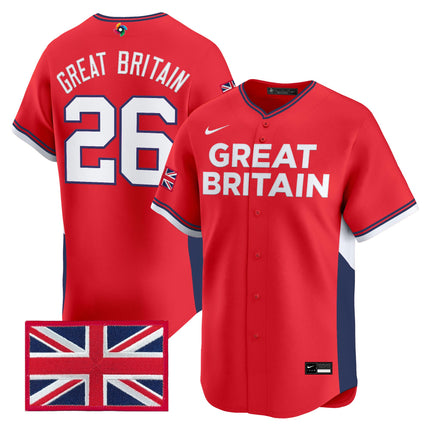 Men's Team Great Britain 2026 World Baseball Classic Vapor Premier Jersey - All Stitched