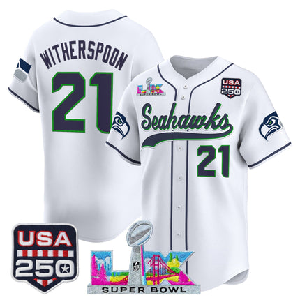 Men's Seattle Seahawks "Super Bowl LX & 250America Patch" Vapor Baseball Jersey - All Stitched