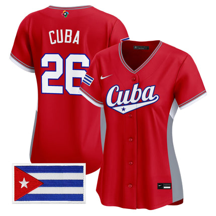 Women's Team Cuba World Baseball Classic Vapor Premier Jersey - All Stitched