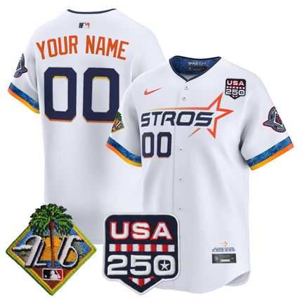 Houston Astros 2026 Spring Training & 250America Patch Vapor Premier Limited Custom Jersey - All Stitched