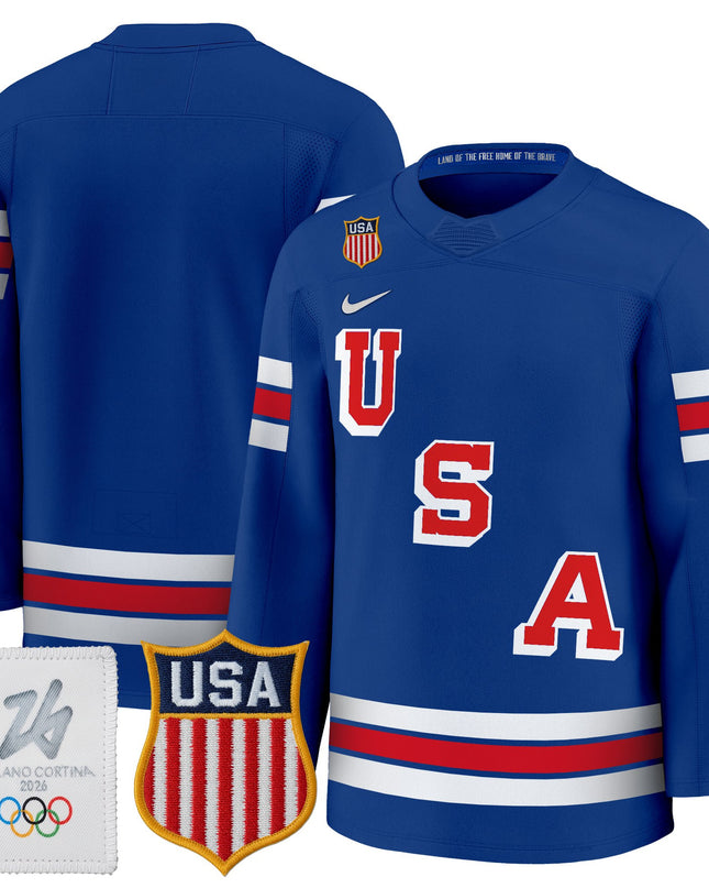 Men's 2026 USA Olympic Premium Hockey Jersey - All Stitched
