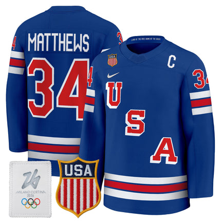 Men's 2026 USA Olympic Premium Hockey Jersey - All Stitched