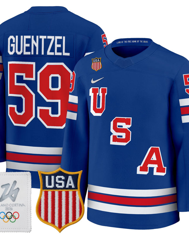 Men's 2026 USA Olympic Premium Hockey Jersey - All Stitched