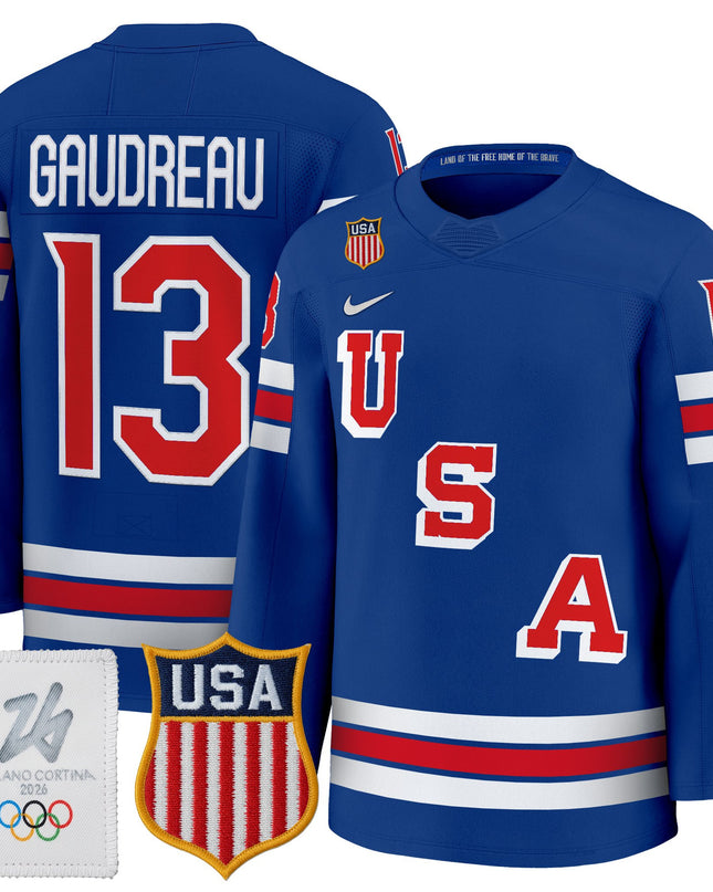 Men's 2026 USA Olympic Premium Hockey Jersey - All Stitched