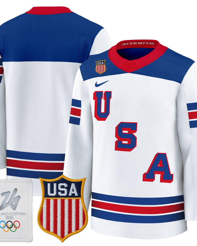 Men's 2026 USA Olympic Premium Hockey Jersey - All Stitched