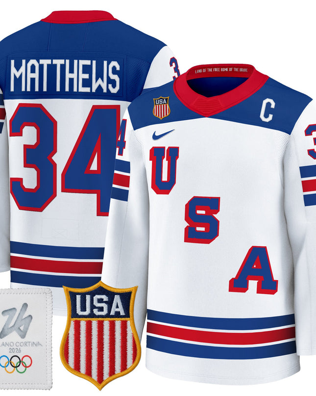 Men's 2026 USA Olympic Premium Hockey Jersey - All Stitched