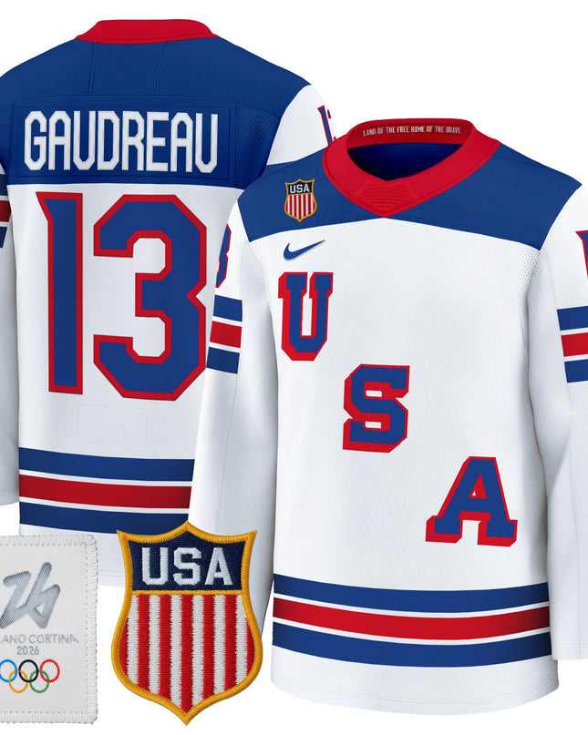 Men's 2026 USA Olympic Premium Hockey Jersey - All Stitched