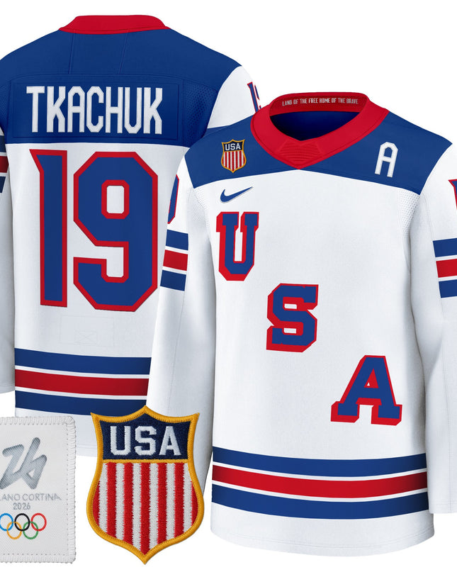 Men's 2026 USA Olympic Premium Hockey Jersey - All Stitched