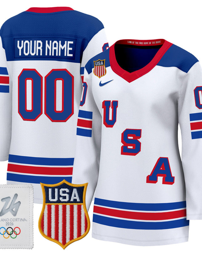 2026 USA Olympic Premium Custom Hockey Jersey - All Stitched