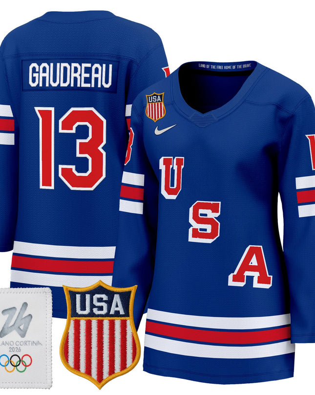 Women's 2026 USA Olympic Premium Hockey Jersey - All Stitched