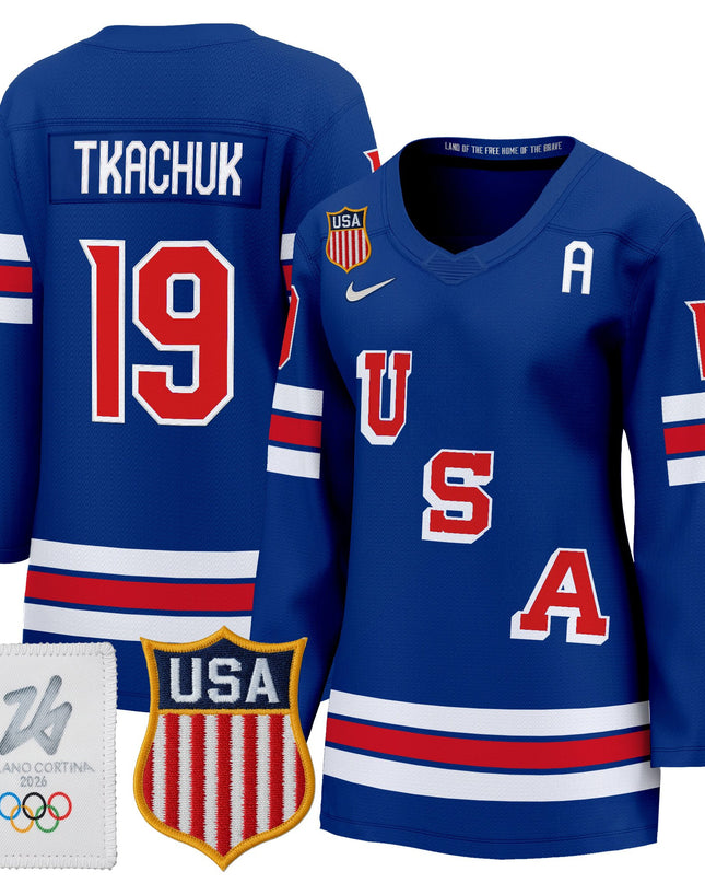 Women's 2026 USA Olympic Premium Hockey Jersey - All Stitched