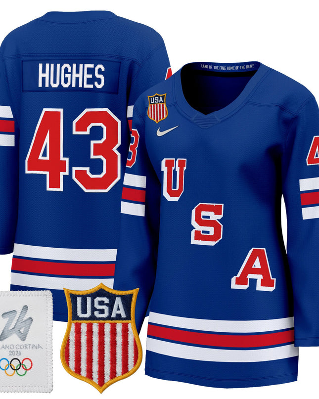 Women's 2026 USA Olympic Premium Hockey Jersey - All Stitched