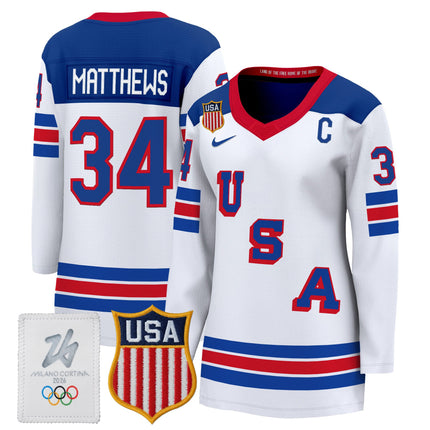 Women's 2026 USA Olympic Premium Hockey Jersey - All Stitched