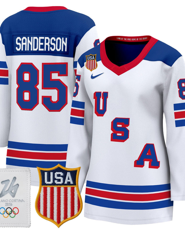 Women's 2026 USA Olympic Premium Hockey Jersey - All Stitched