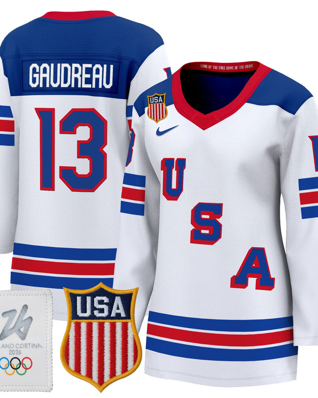 Women's 2026 USA Olympic Premium Hockey Jersey - All Stitched