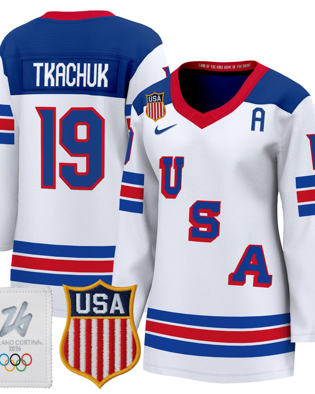 Women's 2026 USA Olympic Premium Hockey Jersey - All Stitched