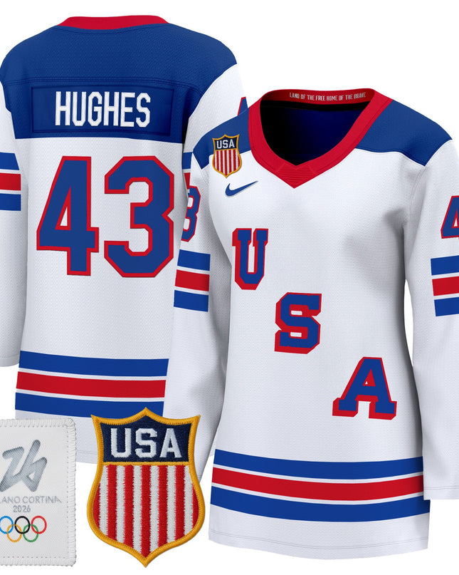 Women's 2026 USA Olympic Premium Hockey Jersey - All Stitched