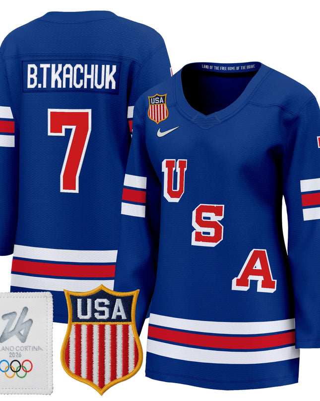 Women's 2026 USA Olympic Premium Hockey Jersey - All Stitched