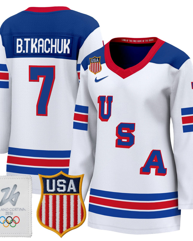 Women's 2026 USA Olympic Premium Hockey Jersey - All Stitched