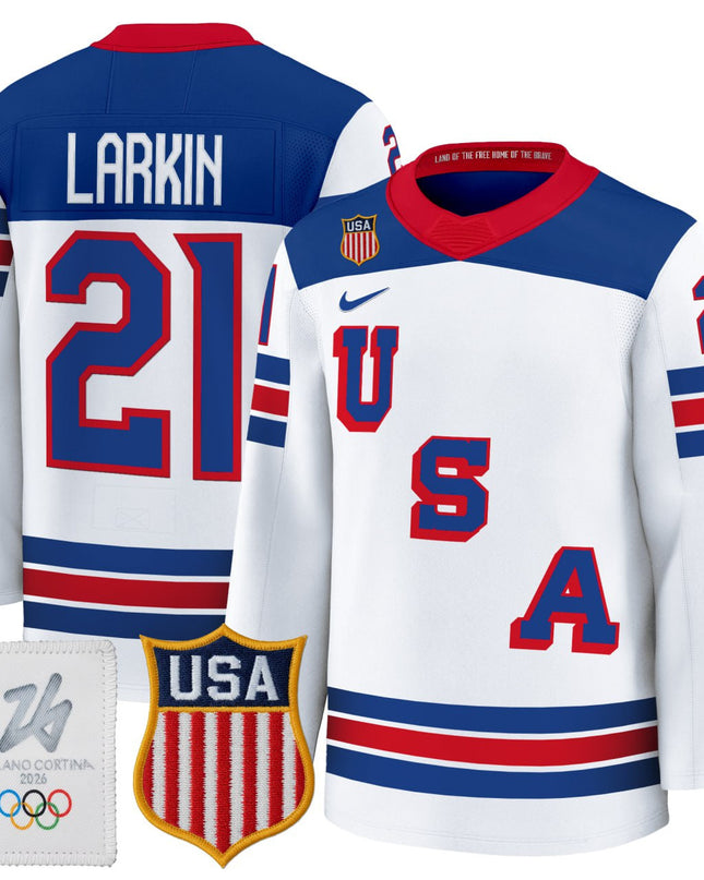 Dylan Larkin 2026 USA Olympic Premium Hockey Jersey - All Stitched