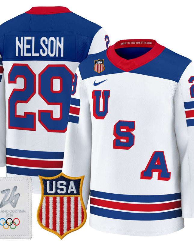 Men's 2026 USA Olympic Premium Hockey Jersey - All Stitched