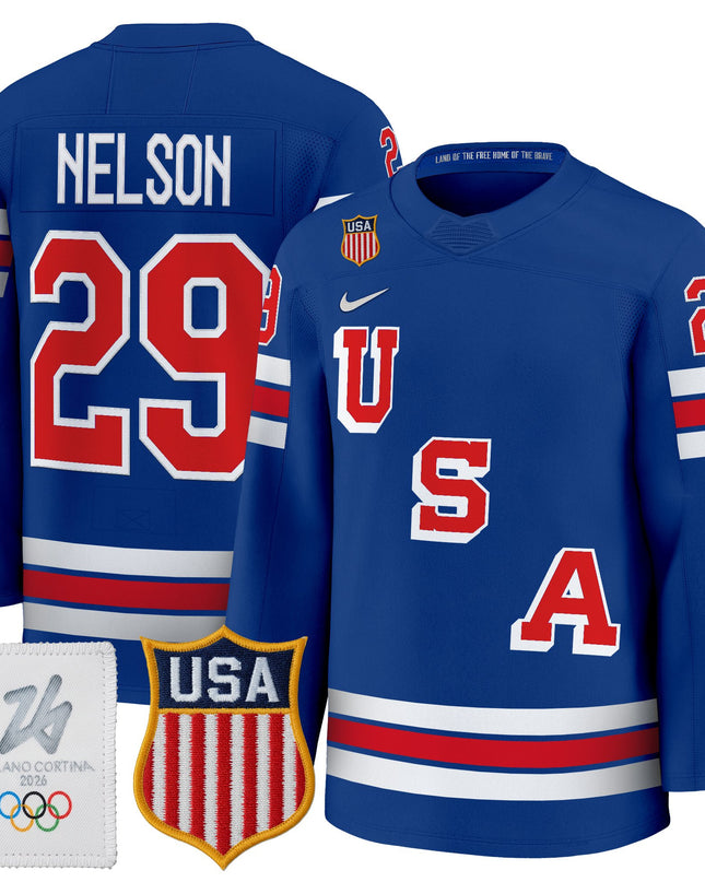 Men's 2026 USA Olympic Premium Hockey Jersey - All Stitched